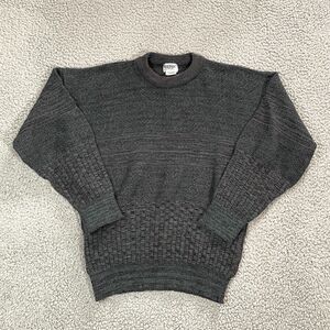 Vintage Repage Sweater Women's Pullover Crew Neck Knit Blue Gray 80s XL